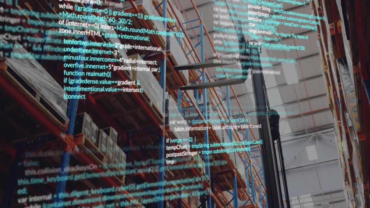 animación del procesamiento de datos sobre el almacén