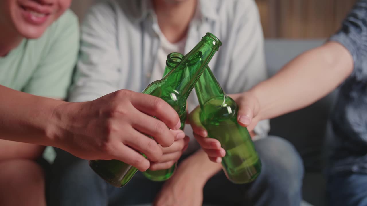 Friends Celebrating with Beer