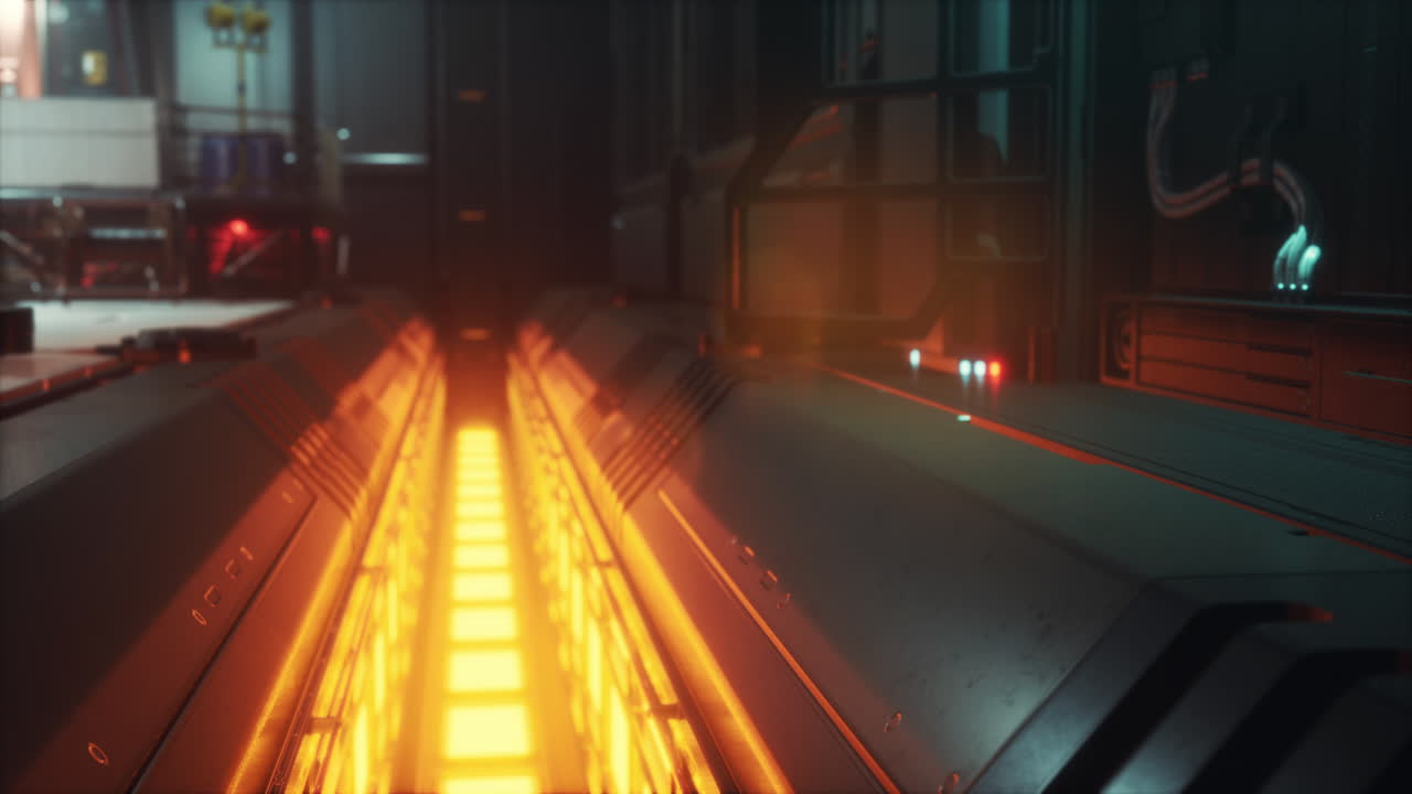 interior futurista de la base espacial