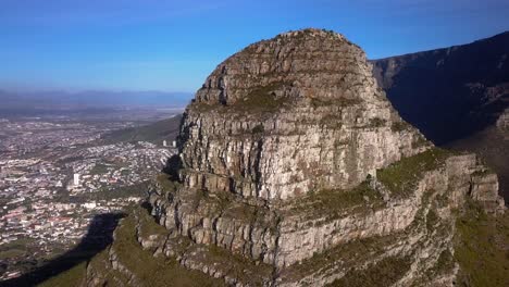 aerial view of lion's head mountain in cape town, south africa