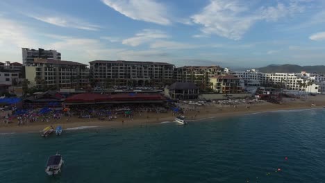 Aerial-Shot-Of-The-Hotel-Zone-Of-Los-Cabos,-Cabo-San-Lucas,-Baja-California-Sur