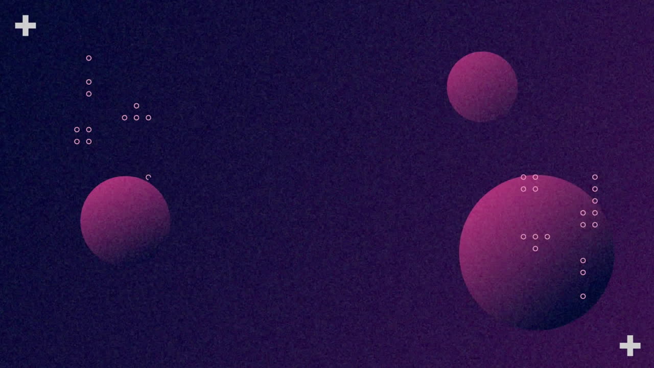 Animation of pink circles on purple background