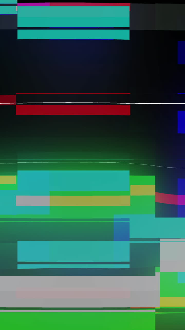 Abstract Digital Glitch Effect with Flickering Lines and Noise