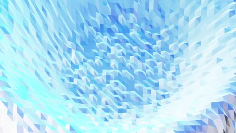스타일리시 크리에이티브 라이트 (abstract low-poly background in 4k) - 추상적인 파동이 반이는 표면에서 순환적으로 움직이며, 부드럽고 부드러운 원활한 애니메이션, 단순한 미니멀리즘 기하학, 하색, 파란색 등.