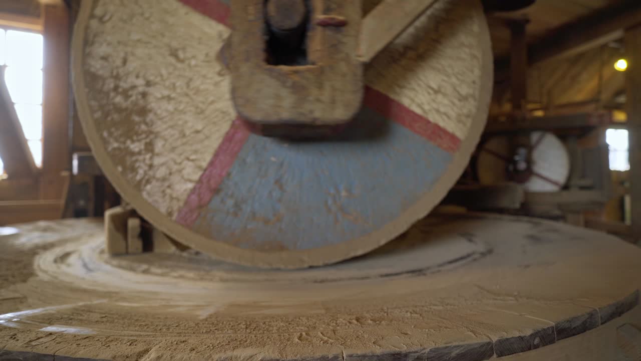 interior del molino de viento holandés.