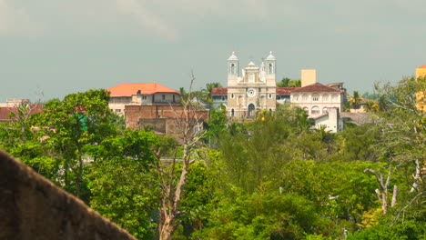 cityscape with church in sri lanka