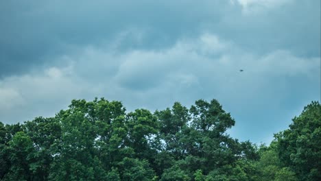 Timelapse-of-Stormy-Clouds-over-Trees-on-a-Windy-Day