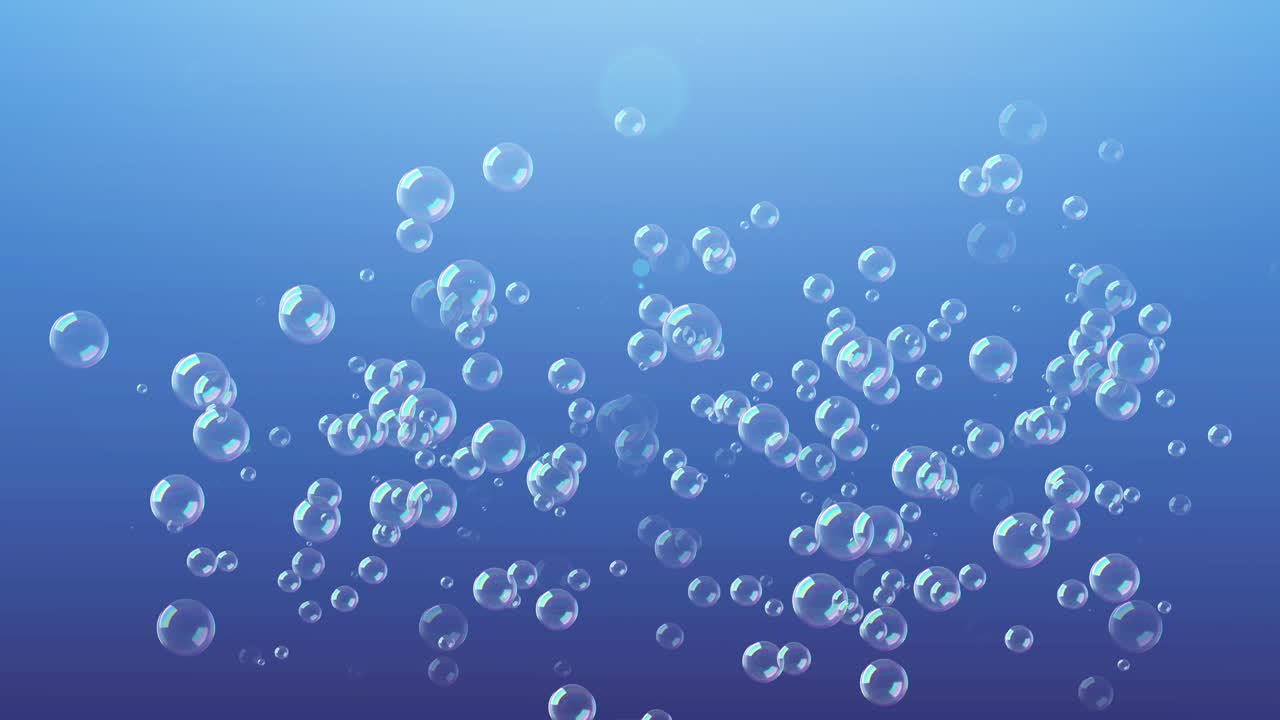 Air Bubble Undertow Floating Under Blue Ocean 4K Footage Seamless Loop Background.
