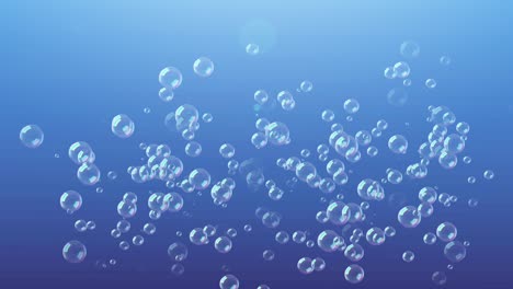 air bubble undertow floating under blue ocean 4k footage seamless loop background.