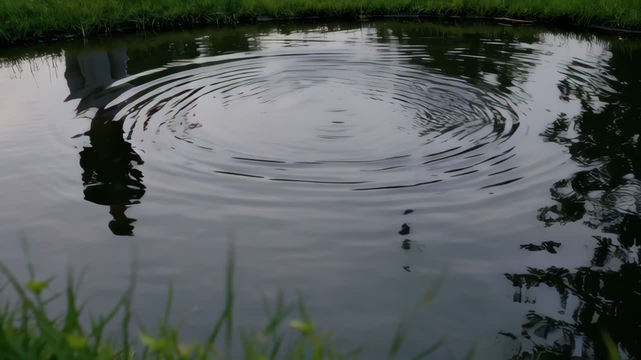 Ripples in a Pond at Sunset