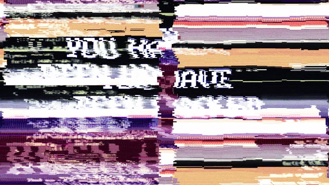 usted ha sido hackeado glitch texto animación, renderización, fondo, con canal alfa, bucle