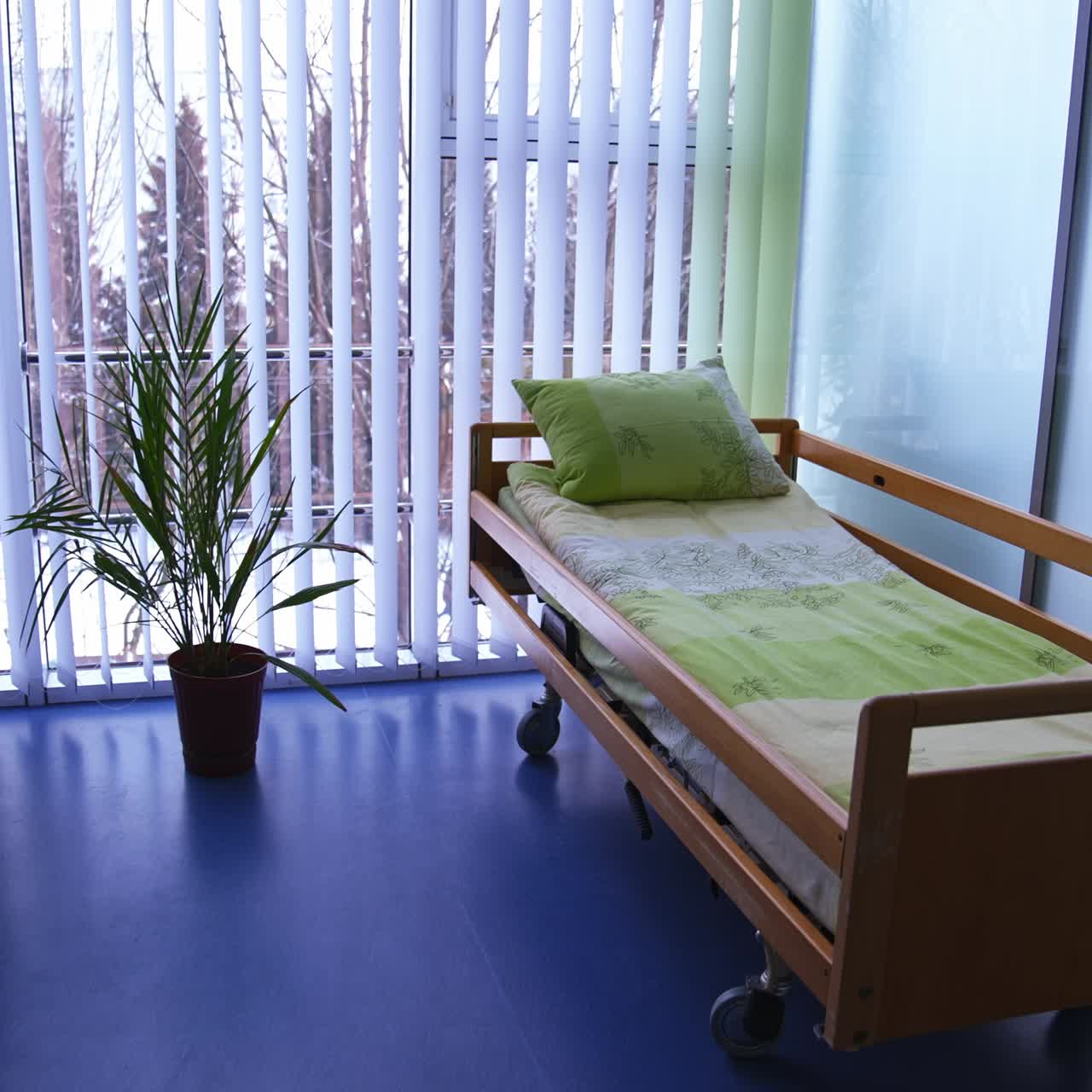 Empty modern hospital room. Emergency medical equipment indoors