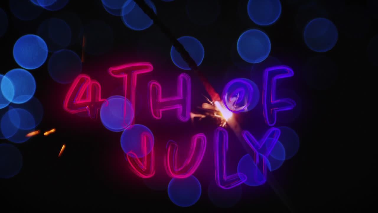 7월 4일 텍스트와 반 ⁇ 이는