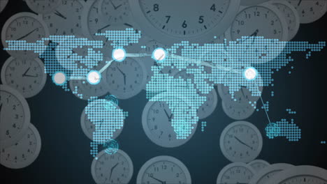 animación de la red de conexiones a través de relojes