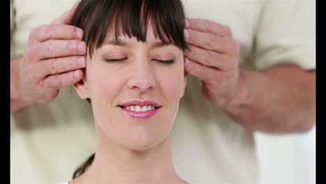 husband making a massage for his wife