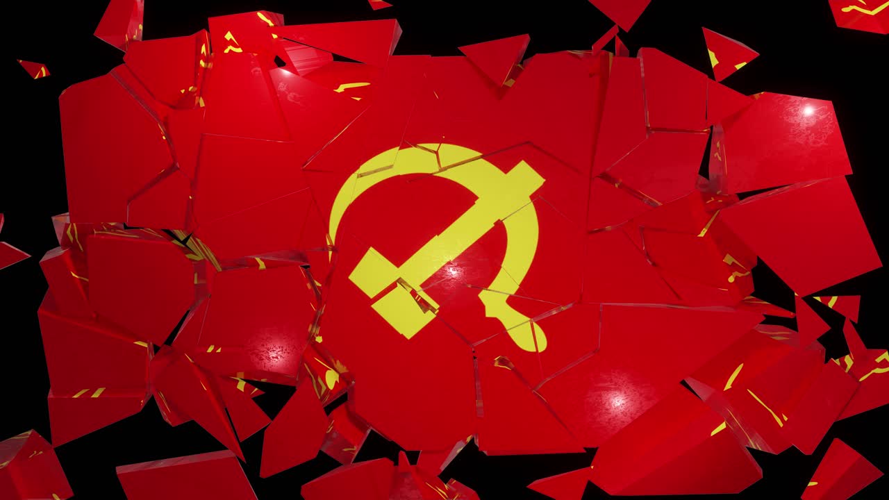 Premium stock video Communist communism flag russia ussr soviet cold