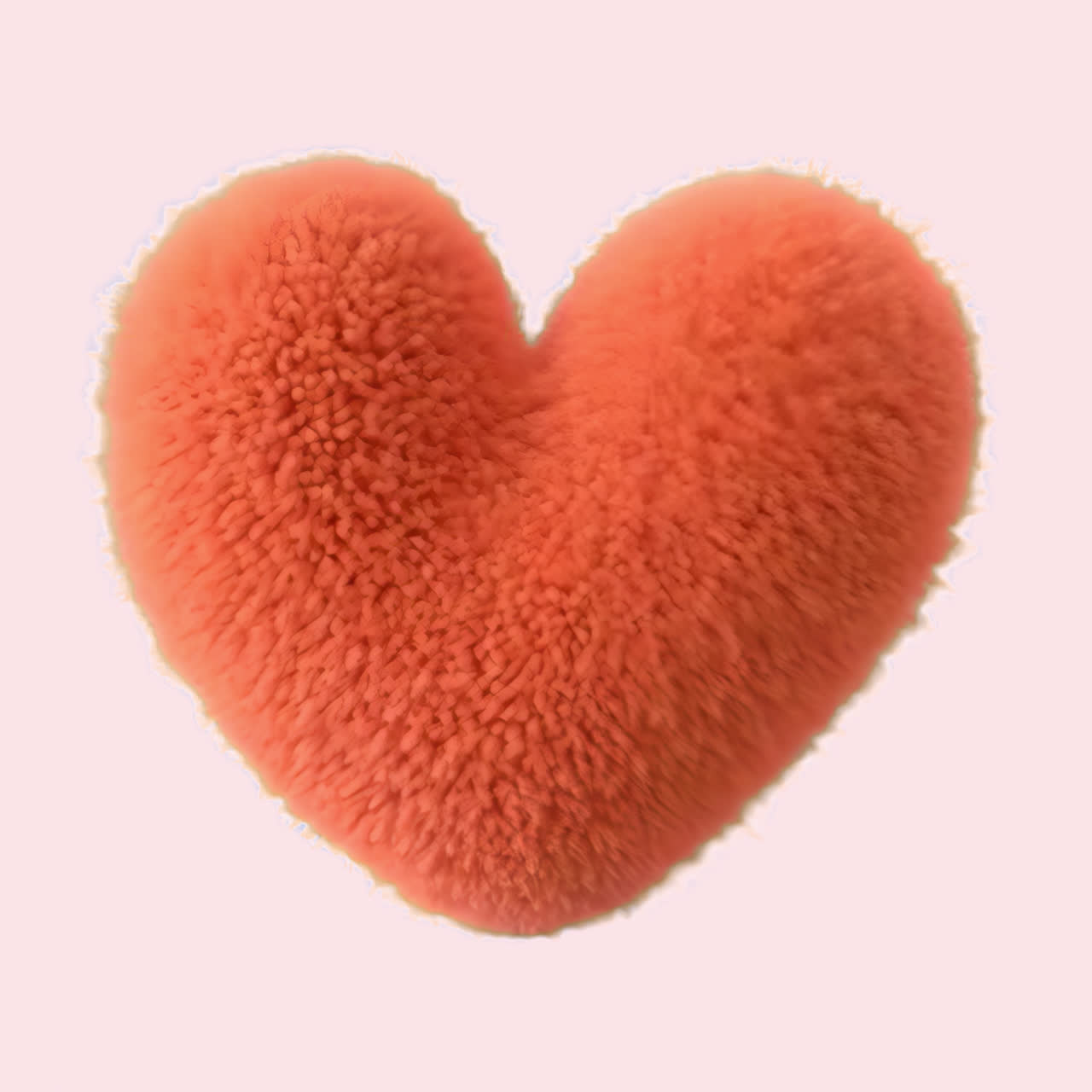 Aesthetic fluffy heart animation isolated asset, transparent 4K video, alpha channel, ProRes 4444