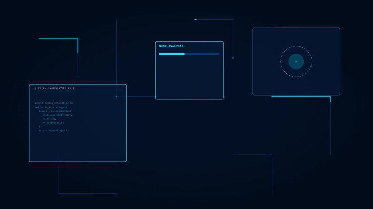 Digital Interface Displaying Code and Node Analysis Data