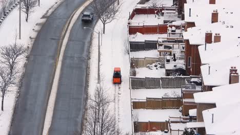 Luftaufnahme-Eines-Stadtteils-In-Der-Stadt-Toronto-Nach-Starkem-Schneefall