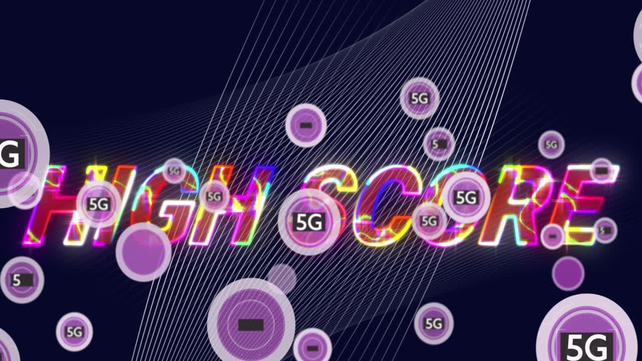 In this video, the high score text is animated over moving lines