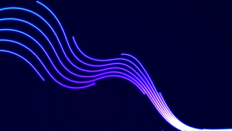 líneas onduladas curvas de neón ultravioleta azul animación de video