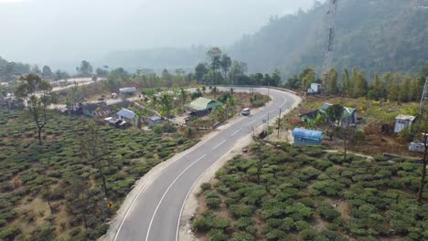 Roads-pass-through-tea-plantations-in-hilly-areas