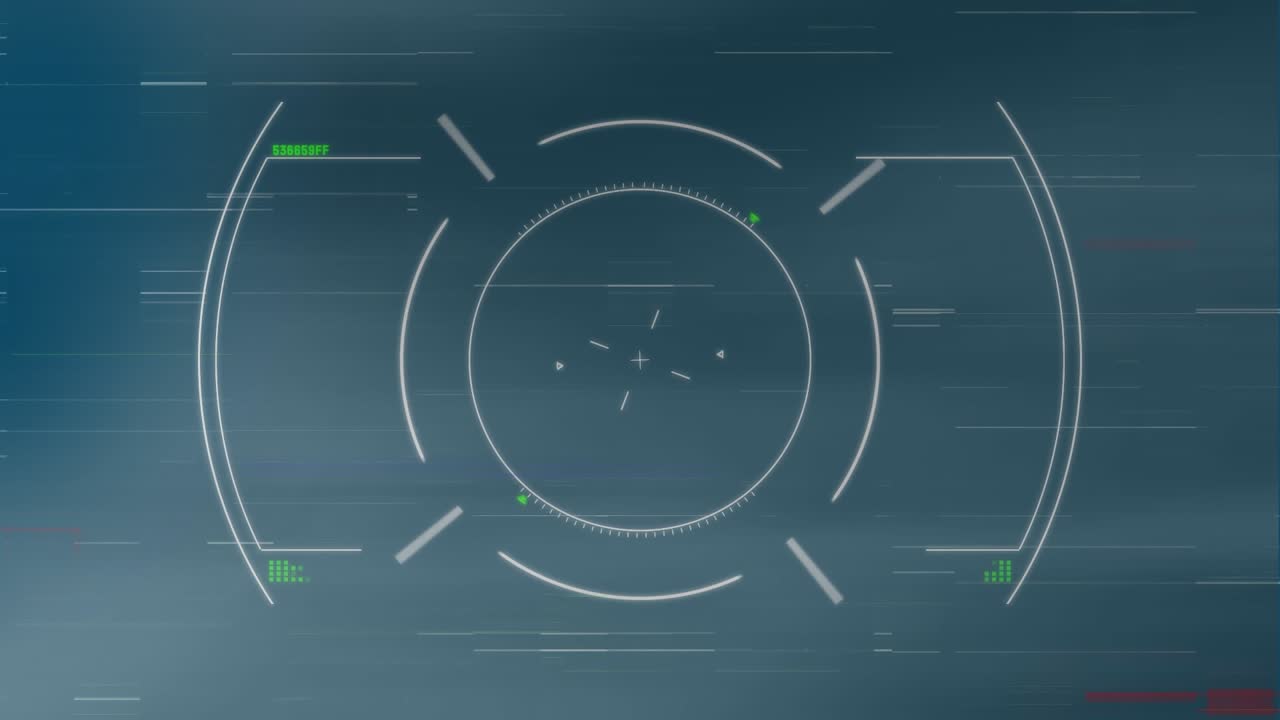 Animation of interference over scope scanning on grey background