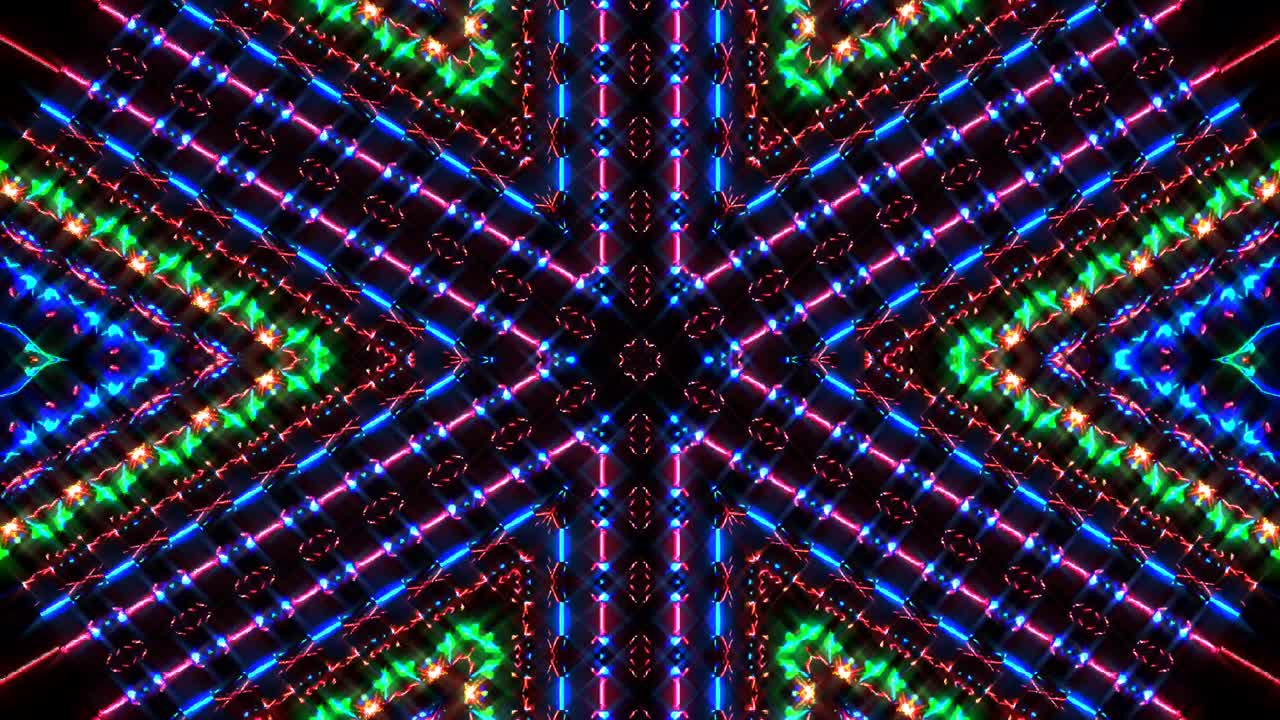 line wave motion, colorful,on a black background