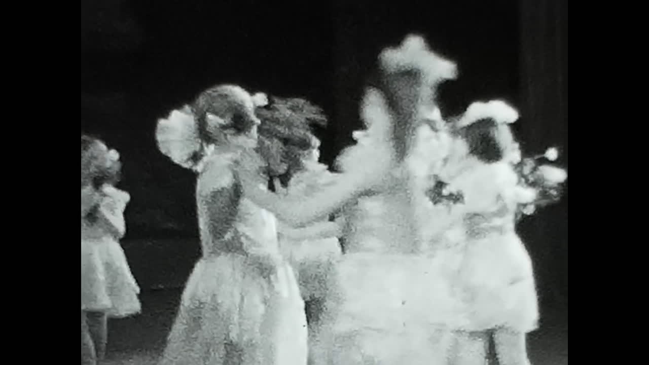 Children Dancing in Black and White. CIRCA USSR 1970: Children Dancing in Black and White