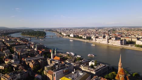 budapest cityscape with parliament building on danube riverside