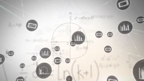 Animation-Digitaler-Symbole-über-Mathematischen-Gleichungen-Auf-Grauem-Hintergrund