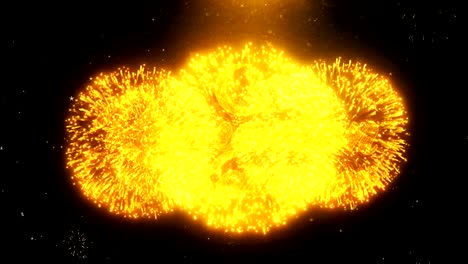 Ramadan Kareem Text Wish On Firework Display Explosion Particles.