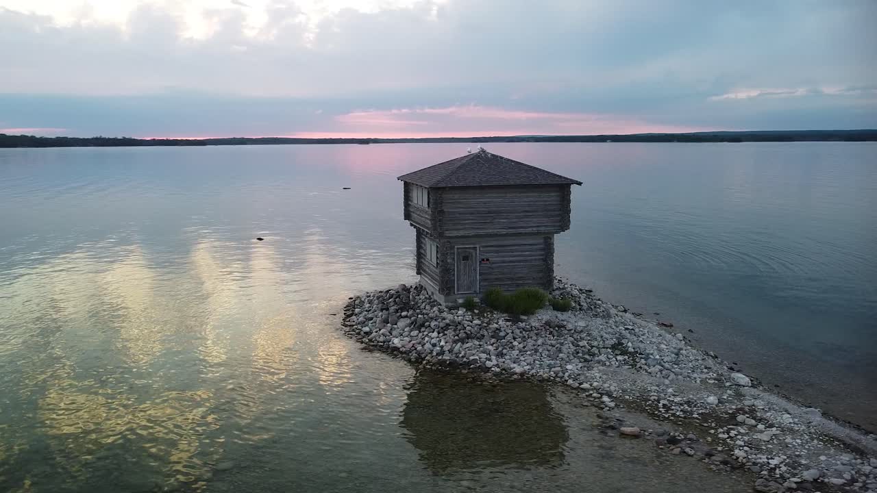 호수 요새 공중 궤도 일몰