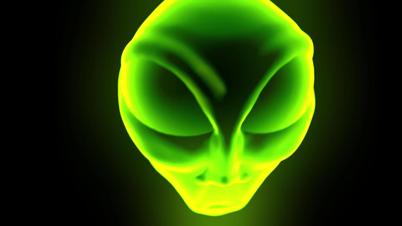 Kepala alien abu-abu, wajah menyeramkan, makhluk luar angkasa, makhluk Mars abu-abu, UFO 4K