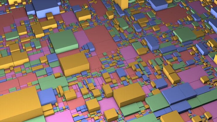 Abstract Geometric Pattern of Colorful Cubes