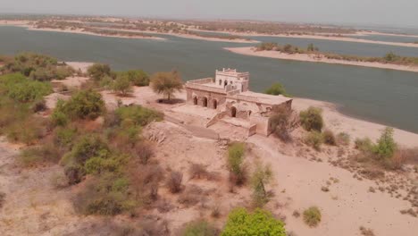 ruined home in the middle of the desert in chotiari dam from the sanghar town in sanghar district, sindh, pakistan