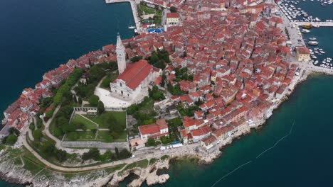 rovinj town croatia aerial view