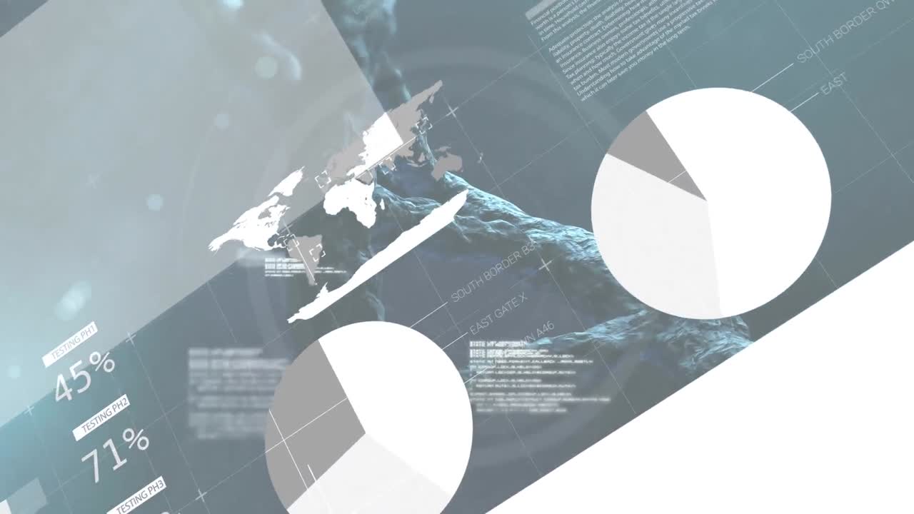 검은 바탕에 있는 dna 가닥 위의 데이터 처리의 애니메이션