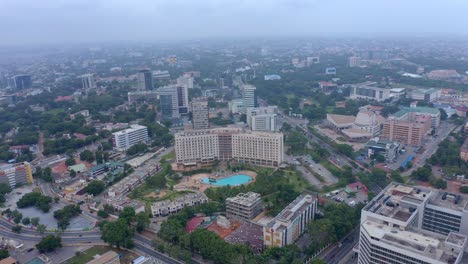 accra central aerial view with landscape