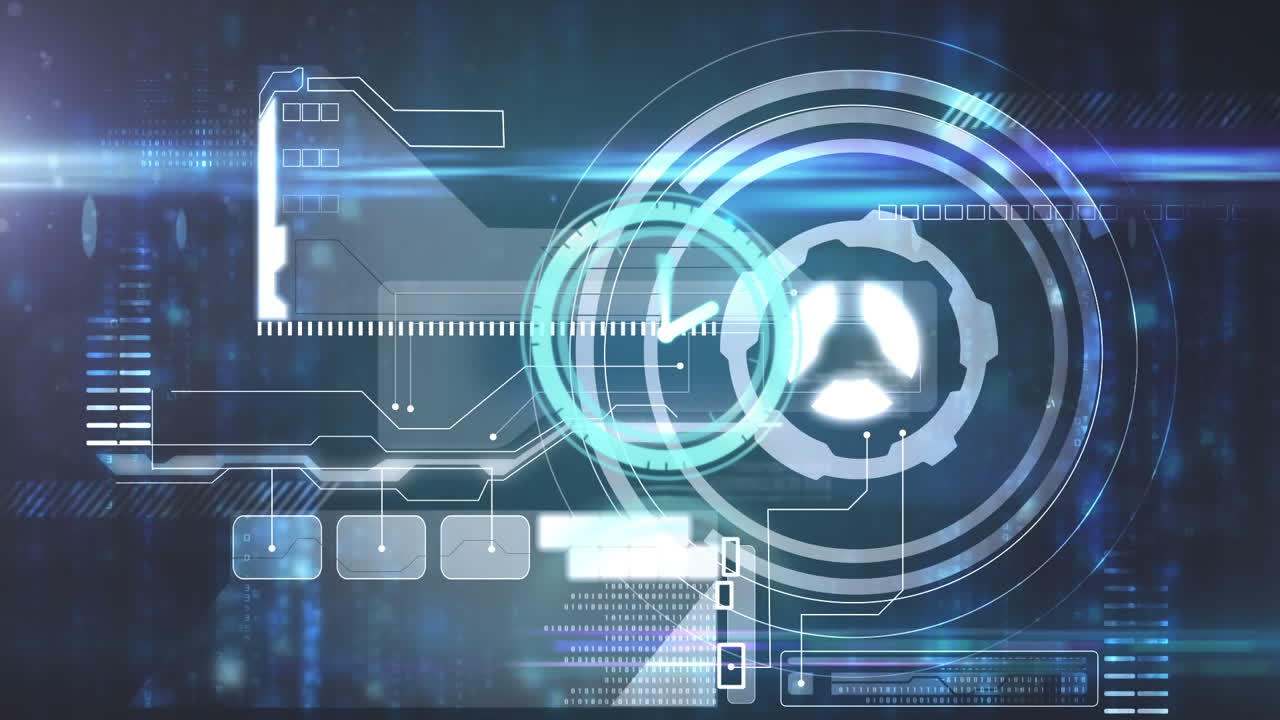 animación del procesamiento de datos durante el reloj
