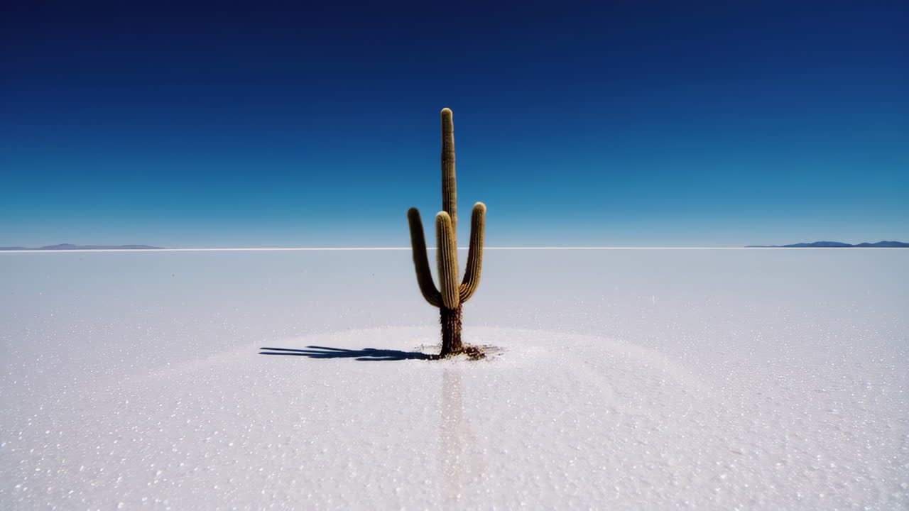 Cactus in the Uyuni Salt Flat