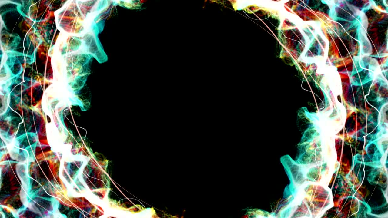 las partículas mágicas anillo fondo abstracto, animación, renderización, bucle