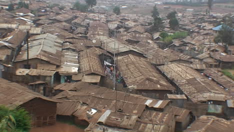 houses densely crowded in a slum