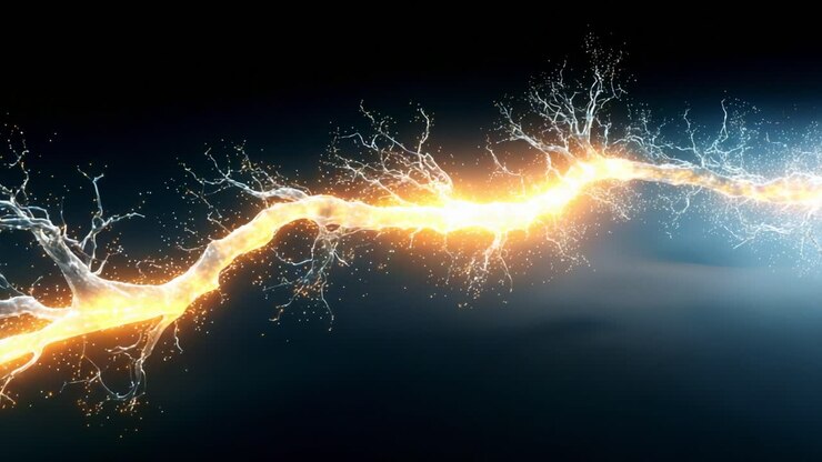 Dynamische Visualisierung von energiereichen elektrischen Strömen, die den komplizierten Fluss von Strom durch leuchtende Pfade und das faszinierende Zusammenspiel zwischen Licht und Elektrizität veranschaulicht.
