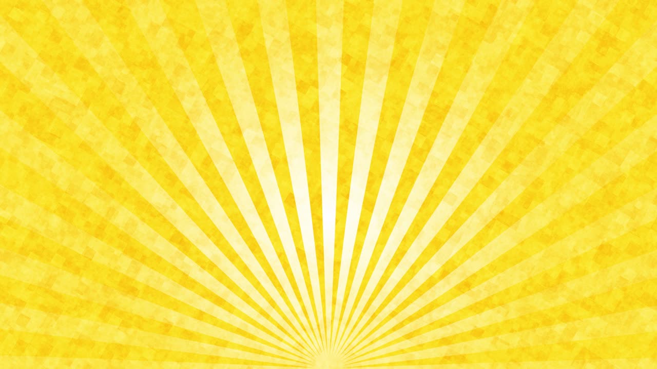 Radiate yellow lines spin around the bottom of the background.