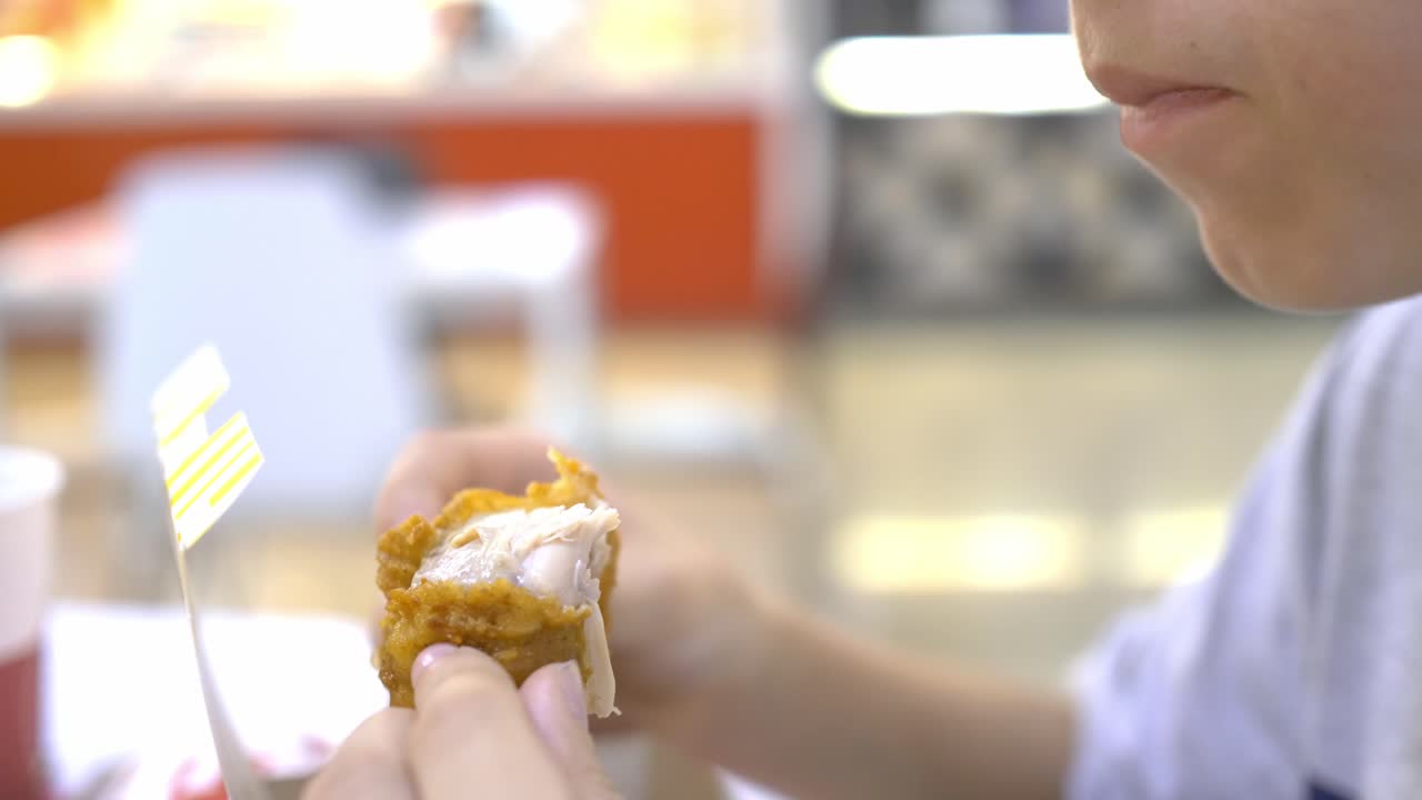 Child Eating Fried Chicken