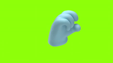 blue thumbs-up hand animation on bright green background