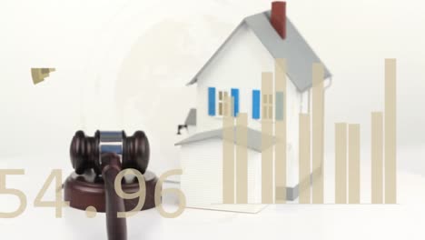 animación de las estadísticas y el procesamiento de datos sobre el modelo de casa