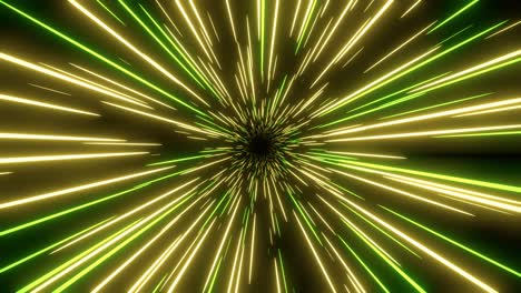 el fondo abstracto de la luz de velocidad amarilla y verde. el telón de fondo del túnel de ciencia ficción.