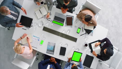 Laptop,-Tablet-Und-Grüner-Bildschirm